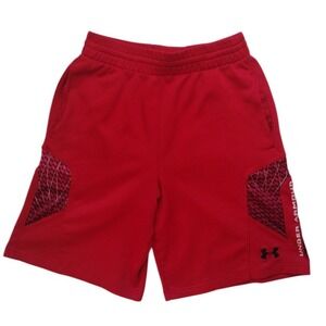 Under‎ Armour Athletic Shorts Men Medium Red Logo Graphic Side Pockets Colorful
